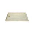 Redi Base® 34 In x 60 In Double Threshold Corner Tileable Shower Pan Base with Left Drain