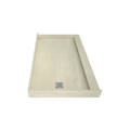 Redi Base® 34 In x 60 In Double Threshold Corner Tileable Shower Pan Base with Left Drain