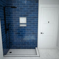 Redi Base® 34 In x 60 In Double Threshold Corner Tileable Shower Pan Base with Left Drain