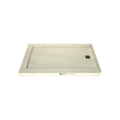 Redi Base® 34 In x 60 In Double Threshold Corner Tileable Shower Pan Base with Right Drain