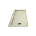 Redi Base® 34 In x 60 In Double Threshold Corner Tileable Shower Pan Base with Right Drain