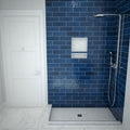 Redi Base® 36 In x 42 In Left Double Threshold Corner Tileable Shower Pan Base with Center Drain