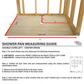 Redi Base® 36 In x 42 In Left Double Threshold Corner Tileable Shower Pan Base with Center Drain