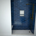 Base'N Bench® 36 In x 60 In Single Curb Tileable Shower Pan Base with Right Drain and Bench