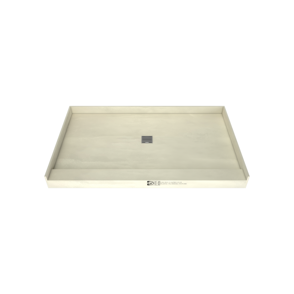 Redi Base® 36 In x 60 In Single Curb Tileable Shower Pan Base with Center Drain