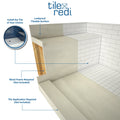 Base'N Bench® 36 In x 72 In Single Curb Tileable Shower Pan Base with Left Drain and Bench