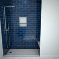 Base'N Bench® 36 In x 72 In Single Curb Tileable Shower Pan Base with Left Drain and Bench