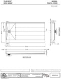 Redi Base® 36 In x 72 In Single Curb Tileable Shower Pan Base with Left Drain