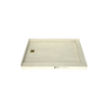 Redi Base® 37 In x 54 In Right Double Threshold Corner Tileable Shower Pan Base with Left Drain