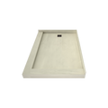 Redi Base® 37 In x 54 In Right Double Threshold Corner Tileable Shower Pan Base with Left Drain