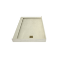 Redi Base® 37 In x 54 In Left Double Threshold Corner Tileable Shower Pan Base with Right Drain