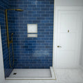 Redi Base® 37 In x 60 In Double Threshold Corner Tileable Shower Pan Base with Left Drain