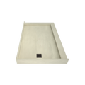 Redi Base® 37 In x 60 In Double Threshold Corner Tileable Shower Pan Base with Left Drain