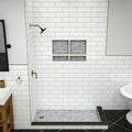 Redi Base® 37 In x 60 In Double Threshold Corner Tileable Shower Pan Base with Left Drain