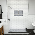 Redi Base® 37 In x 60 In Double Threshold Corner Tileable Shower Pan Base with Left Drain