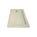 Redi Base® 37 In x 60 In Double Threshold Corner Tileable Shower Pan Base with Right Drain