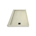 Redi Base® 37 In x 60 In Double Threshold Corner Tileable Shower Pan Base with Right Drain