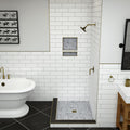 Redi Base® 42 In x 36 In Left Double Threshold Corner Tileable Shower Pan Base with Center Drain