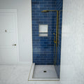Redi Base® 42 In x 36 In Left Double Threshold Corner Tileable Shower Pan Base with Center Drain