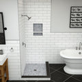 Redi Base® 42 In x 36 In Right Double Threshold Corner Tileable Shower Pan Base with Center Drain