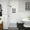 Redi Base® 42 In x 36 In Right Double Threshold Corner Tileable Shower Pan Base with Center Drain