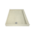 Redi Base® 42 In x 60 In Right Double Threshold Corner Tileable Shower Pan Base with Left Drain