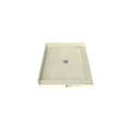 Redi Base® 48 In x 37 In Right Double Threshold Corner Tileable Shower Pan Base with Center Drain