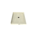 Redi Base® 48 In x 37 In Right Double Threshold Corner Tileable Shower Pan Base with Center Drain