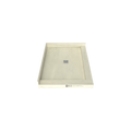 Redi Base® 48 In x 37 In Right Double Threshold Corner Tileable Shower Pan Base with Center Drain