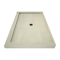 Redi Base® 48 In x 72 In Right Double Threshold Corner Tileable Shower Pan Base with Center Drain