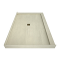 Redi Base® 48 In x 72 In Right Double Threshold Corner Tileable Shower Pan Base with Center Drain