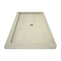 Redi Base® 48 In x 72 In Right Double Threshold Corner Tileable Shower Pan Base with Center Drain