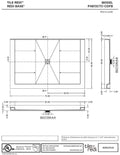 Redi Base® 48 In x 72 In Triple Curb Tileable Shower Pan Base with Center Drain