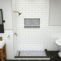 Redi Trench® 30 In x 48 In Right Double Threshold Corner Tileable Shower Pan Base with Left Drain and Linear Trench
