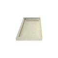 Redi Trench® 30 In x 48 In Right Double Threshold Corner Tileable Shower Pan Base with Left Drain and Linear Trench