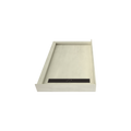 Redi Trench® 30 In x 48 In Left Double Threshold Corner Tileable Shower Pan Base with Right Drain and Linear Trench