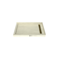 Redi Trench® 30 In x 48 In Left Double Threshold Corner Tileable Shower Pan Base with Right Drain and Linear Trench