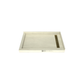 Redi Trench® 30 In x 48 In Left Double Threshold Corner Tileable Shower Pan Base with Right Drain and Linear Trench