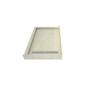 Redi Trench® 30 In x 48 In Left Double Threshold Corner Tileable Shower Pan Base with Right Drain and Linear Trench