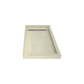 Redi Trench® 30 In x 48 In Left Double Threshold Corner Tileable Shower Pan Base with Right Drain and Linear Trench