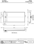 Redi Trench® 30 In x 60 In Single Curb Tileable Shower Pan Base with Left Drain and Linear Trench