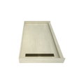 Redi Trench® 33 In x 60 In Single Curb Tileable Shower Pan Base with Left Drain and Linear Trench