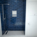 Redi Trench® 33 In x 60 In Single Curb Tileable Shower Pan Base with Left Drain and Linear Trench