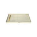 Redi Trench® 33 In x 60 In Single Curb Tileable Shower Pan Base with Left Drain and Linear Trench