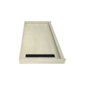 Redi Trench® 33 In x 60 In Single Curb Tileable Shower Pan Base with Left Drain and Linear Trench