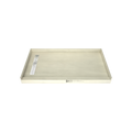 Redi Trench® 33 In x 60 In Single Curb Tileable Shower Pan Base with Left Drain and Linear Trench