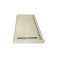 Redi Trench® 33 In x 60 In Single Curb Tileable Shower Pan Base with Left Drain and Linear Trench