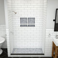 Redi Trench® 33 In x 60 In Single Curb Tileable Shower Pan Base with Left Drain and Linear Trench