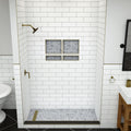 Redi Trench® 33 In x 60 In Single Curb Tileable Shower Pan Base with Left Drain and Linear Trench