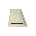 Redi Trench® 33 In x 60 In Single Curb Tileable Shower Pan Base with Left Drain and Linear Trench